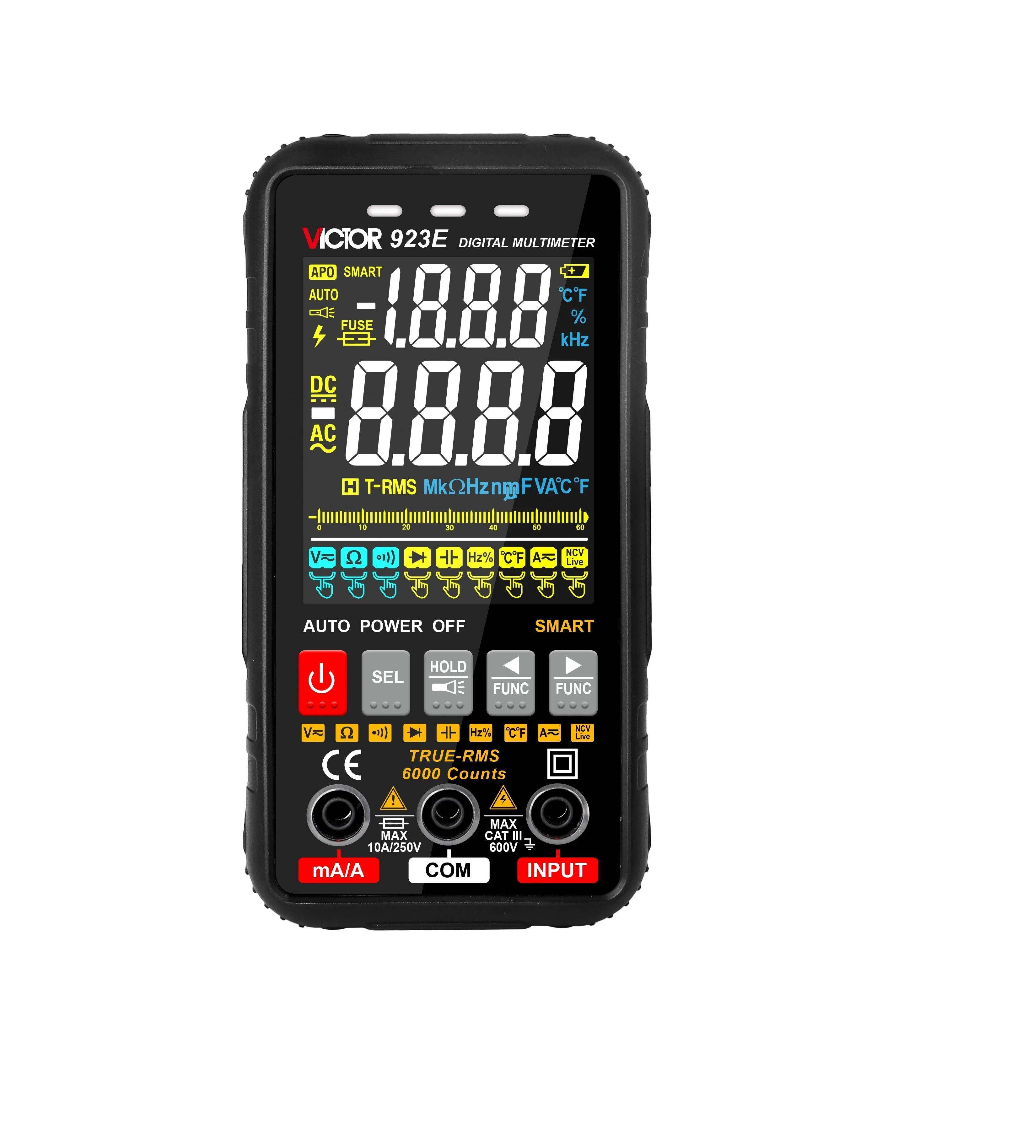 VICTOR 923E VA color screen 5999 bit display INTELLIGENT LARGE SCREEN DIGITAL MULTIMETER
VICTOR 923E VA color screen 5999 bit display INTELLIGENT LARGE SCREEN DIGITAL MULTIMETER