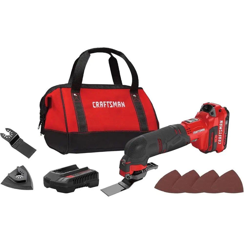 Oscillating Multi-Tool Kit with Blades, Sandpaper, Battery Included
Oscillating Multi-Tool Kit with Blades, Sandpaper, Battery Included