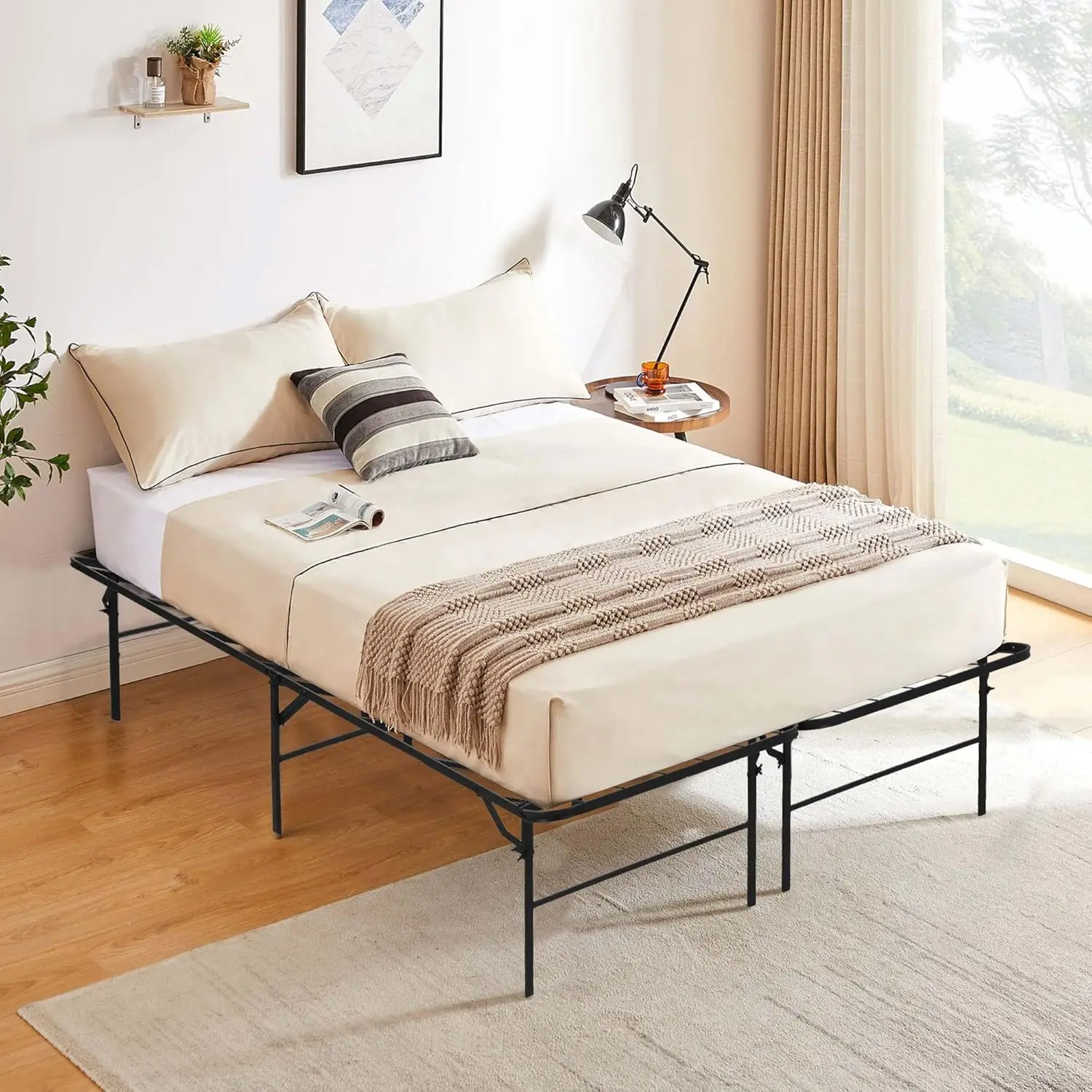 Folding Full Size Bed Frame Mattress Foundation,Metal Bed Frames Full With Storage & Heavy Duty Steel Slat Support,Heavy Duty
Folding Full Size Bed Frame Mattress Foundation,Metal Bed Frames Full With Storage & Heavy Duty Steel Slat Support,Heavy Duty