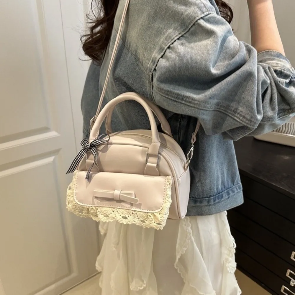 All-Match PU Leather Boston Handbag Lace Ribbon Multifunction Crossbody Bowling Bag Zipper Korean Style Bow Shoulder Bag Travel
All-Match PU Leather Boston Handbag Lace Ribbon Multifunction Crossbody Bowling Bag Zipper Korean Style Bow Shoulder Bag Travel