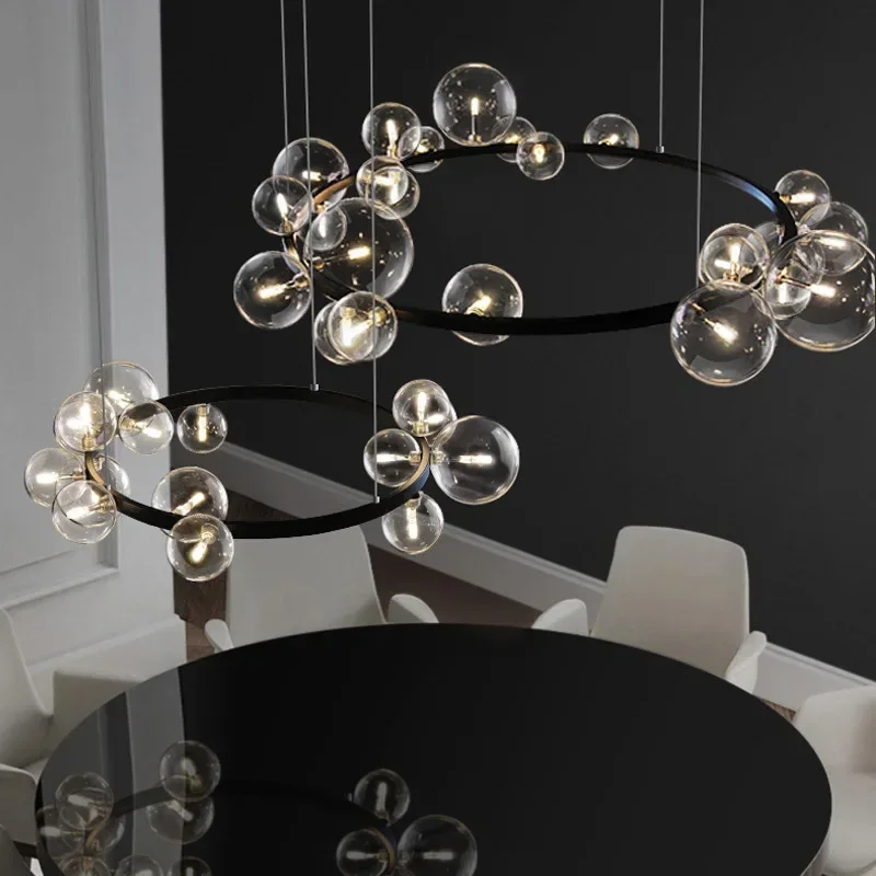 Postmodern LED Glass Bubble Lamp Nordic Circular Ceiling Chandelier Living Room and Dining Room Decorative Lighting
Postmodern LED Glass Bubble Lamp Nordic Circular Ceiling Chandelier Living Room and Dining Room Decorative Lighting