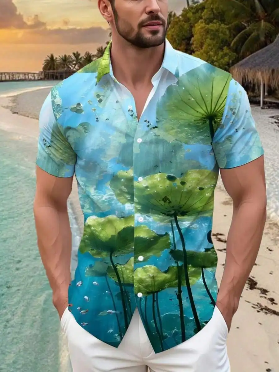Underwater Lotus Garden 3D Print Mens Casual Short Sleeve Button Up Beach Shirt
Underwater Lotus Garden 3D Print Mens Casual Short Sleeve Button Up Beach Shirt