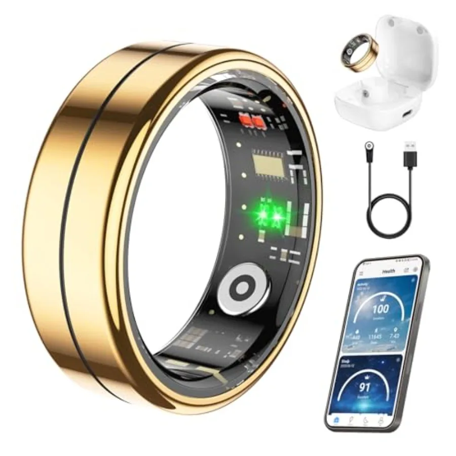 Fit Ring Smart Health Ring for Women Men with Heart Rate Blood Oxygen HRV Stress Level Sleep Monitor Step Tracker No Subscripti
Fit Ring Smart Health Ring for Women Men with Heart Rate Blood Oxygen HRV Stress Level Sleep Monitor Step Tracker No Subscripti