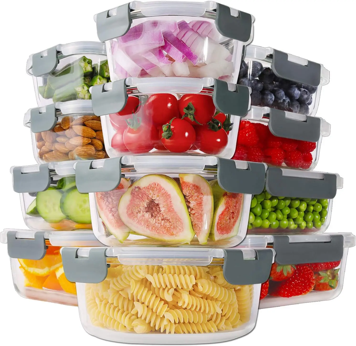 24pc Borosilicate Glass Food Storage Containers with Snap Locking Lids, Oven, Freezer and Dishwasher Safe, BPA Free
24pc Borosilicate Glass Food Storage Containers with Snap Locking Lids, Oven, Freezer and Dishwasher Safe, BPA Free