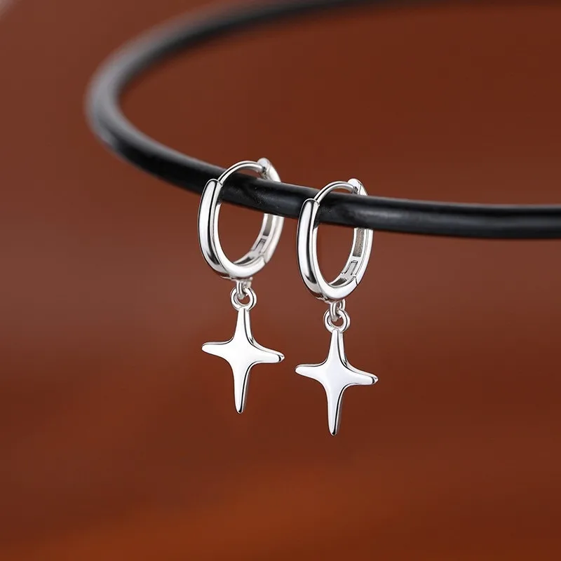 Silver Star Hoop Earrings Temperament Simple Inlaid for Women Wedding Jewelry Accessories A Pair of Earrings
Silver Star Hoop Earrings Temperament Simple Inlaid for Women Wedding Jewelry Accessories A Pair of Earrings