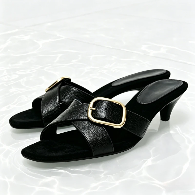 Fashion Metal Buckle Kitten-Heel Mules Sandals Women Novelty Cross Tied Designer Shoes 2026 Summer Comfort Open Toe Slide Sandal
Fashion Metal Buckle Kitten-Heel Mules Sandals Women Novelty Cross Tied Designer Shoes 2026 Summer Comfort Open Toe Slide Sandal