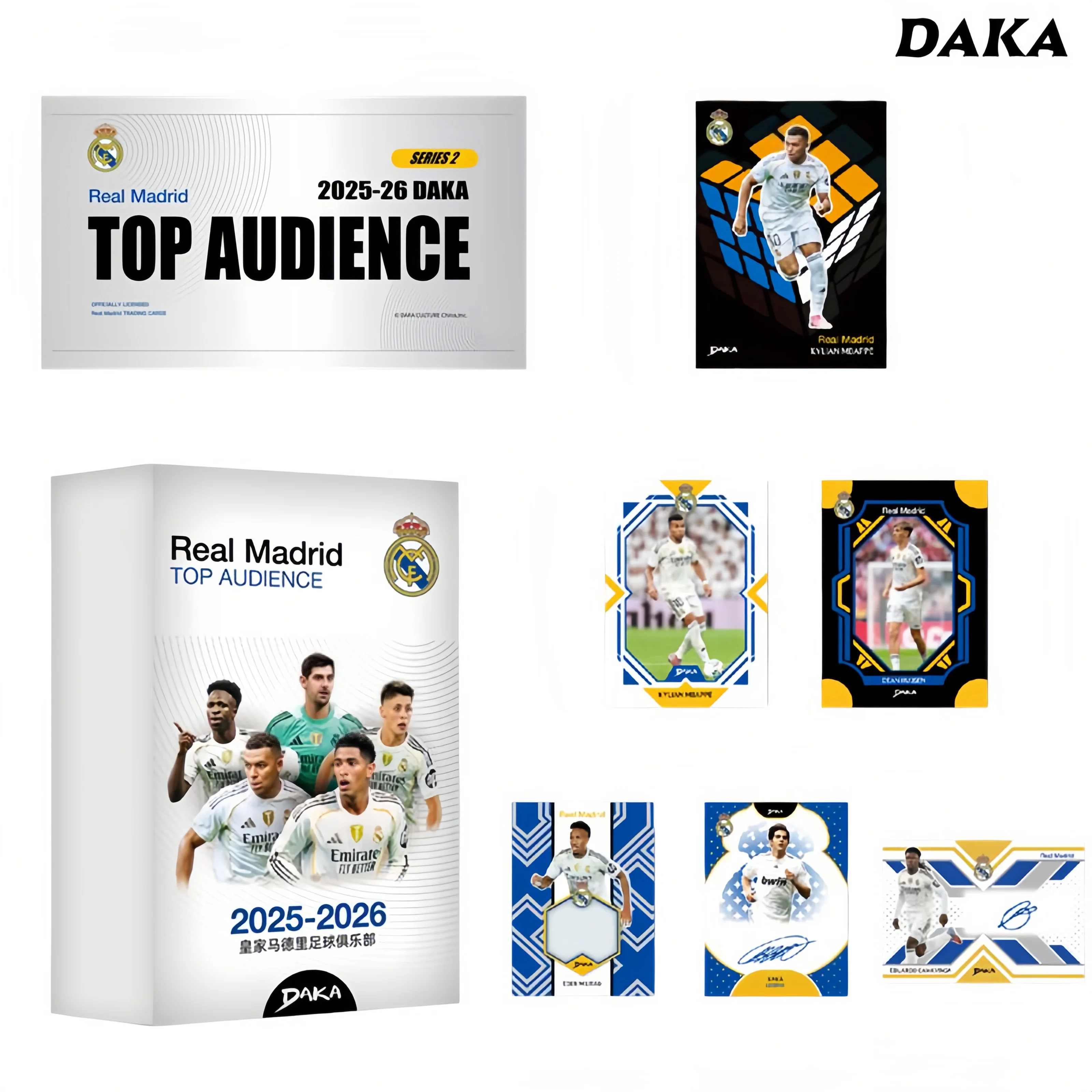 DAKA 2025-2026 Real Madrid Team Box Cards Mbappe Bellingham Collectible Blind Box Trading Cards
DAKA 2025-2026 Real Madrid Team Box Cards Mbappe Bellingham Collectible Blind Box Trading Cards