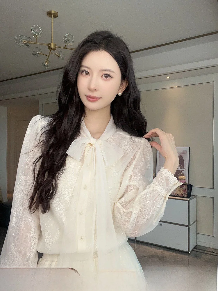 KUN Long Sleeve Lace Shirt Women's Design Sensation Base Shirt Top New Style French Loose Fit Glitter Net Lace Skin-friendly ...
KUN Long Sleeve Lace Shirt Women's Design Sensation Base Shirt Top New Style French Loose Fit Glitter Net Lace Skin-friendly ...
