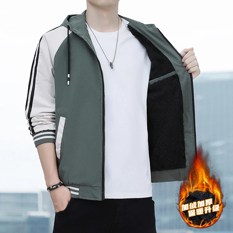 Autumn Winter Windbreaker Men Clothing Casual Jackets Hooded Plus Velvet Coat Casual Baseball Jacket Outerwear Man Clothes
Autumn Winter Windbreaker Men Clothing Casual Jackets Hooded Plus Velvet Coat Casual Baseball Jacket Outerwear Man Clothes
