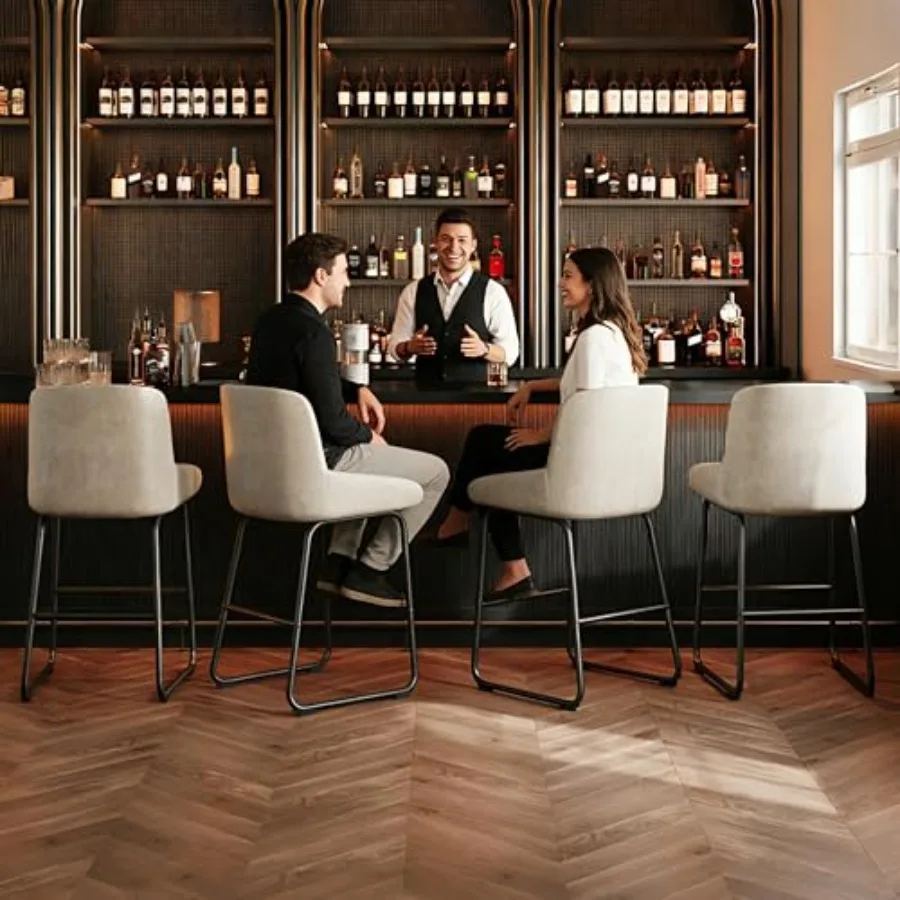 Набор из 4 барных стульев для кухни, высота для барной стойки, из искусственной кожи, с подлокотниками и подставкой для ног, современный индустриальный дизайн, металлический каркас, без подлокотников
Набор из 4 барных стульев для кухни, высота для барной стойки, из искусственной кожи, с подлокотниками и подставкой для ног, современный индустриальный дизайн, металлический каркас, без подлокотников