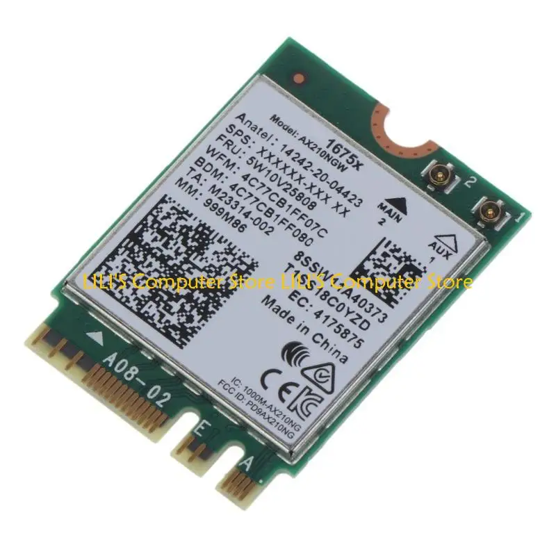 A52B 1675x Dual Band 5374mbps WIFI 6E Wireless AX210 Wifi Card AX210NGW 802.11AX Bluetooth-compatible 5.2 for Win10 11
A52B 1675x Dual Band 5374mbps WIFI 6E Wireless AX210 Wifi Card AX210NGW 802.11AX Bluetooth-compatible 5.2 for Win10 11