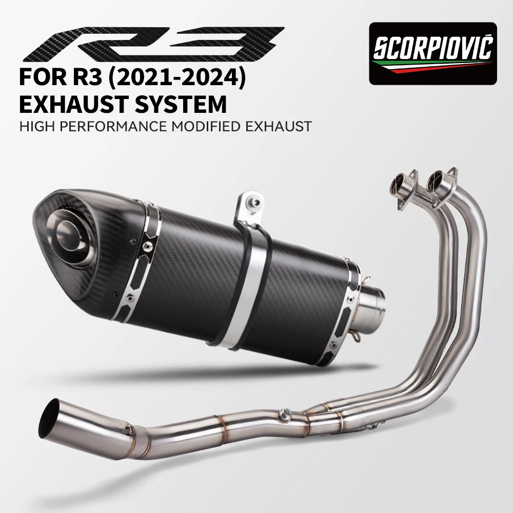 For R25 R3 MT03 Motorcycle Exhaust Modify Escape Moto Full System Front Link Pipe Connect the 51MM Carbon Muffler
For R25 R3 MT03 Motorcycle Exhaust Modify Escape Moto Full System Front Link Pipe Connect the 51MM Carbon Muffler
