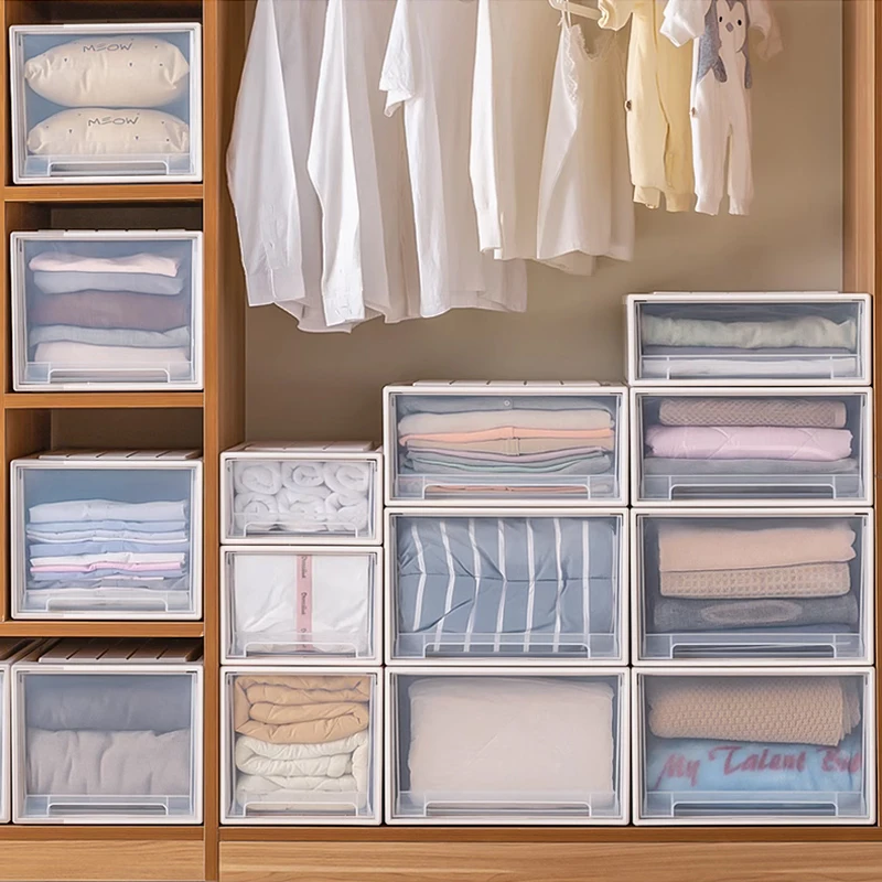 Stackable Drawers Clothing Storage Box Plastic Room Wardrobe Sundries Organizer Transparent Household Cabinet Closet Storage Box
Stackable Drawers Clothing Storage Box Plastic Room Wardrobe Sundries Organizer Transparent Household Cabinet Closet Storage Box