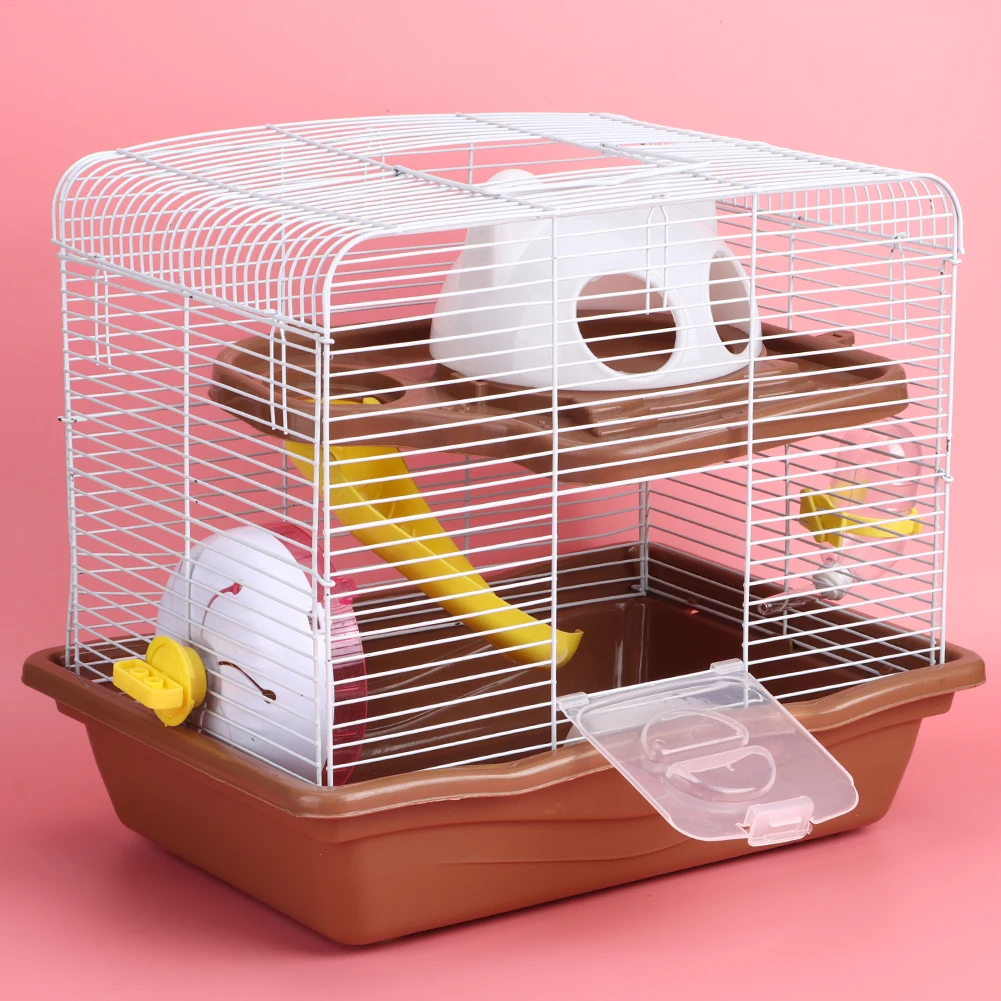Double Layer Hamster Cage with Quiet Running Wheel Vacuum Water Bottle Food Bowl Pet Supplies (Color Random)
Double Layer Hamster Cage with Quiet Running Wheel Vacuum Water Bottle Food Bowl Pet Supplies (Color Random)