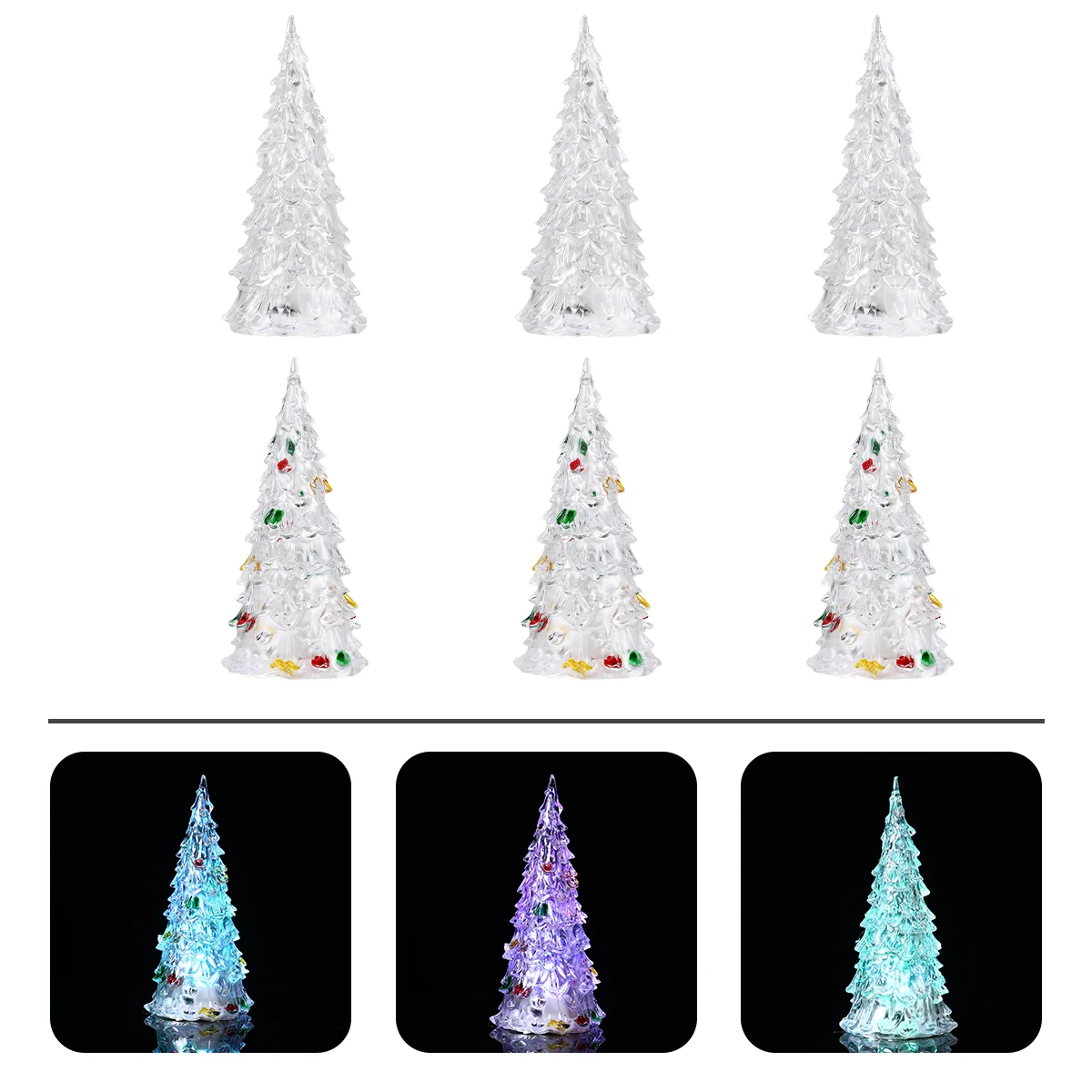 6 Pcs Acrylic Christmas Tree Trees Table Lamp with Lights LED Desktop Xmas Tabletop Decoration Miniature Home
6 Pcs Acrylic Christmas Tree Trees Table Lamp with Lights LED Desktop Xmas Tabletop Decoration Miniature Home