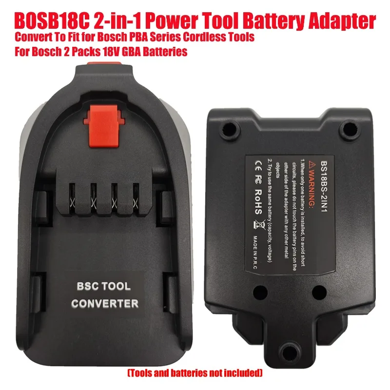 Convert To Fit for Bosch PBA Series Cordless Tools BOSB18C 2-in-1 Power Tool Battery Adapter for Bosch 2 Packs 18V GBA Batteries
Convert To Fit for Bosch PBA Series Cordless Tools BOSB18C 2-in-1 Power Tool Battery Adapter for Bosch 2 Packs 18V GBA Batteries