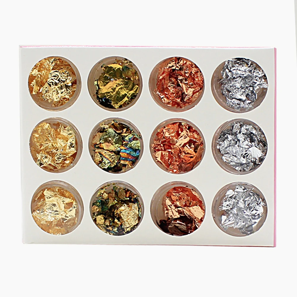 12 Pcs Aluminum Foil Set Women Nail Art Sticker Stickers for Decals Girl Manicure 
12 Pcs Aluminum Foil Set Women Nail Art Sticker Stickers for Decals Girl Manicure