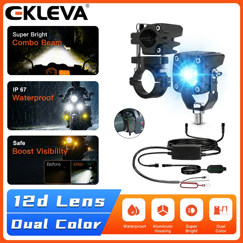 LED Motorcycle Headlight 120W 18000LM Tricolor Spotlight 6000/3000/10000K Motorcycle Trucks SUV UTV Universal Fog Light 12V 30V
LED Motorcycle Headlight 120W 18000LM Tricolor Spotlight 6000/3000/10000K Motorcycle Trucks SUV UTV Universal Fog Light 12V 30V