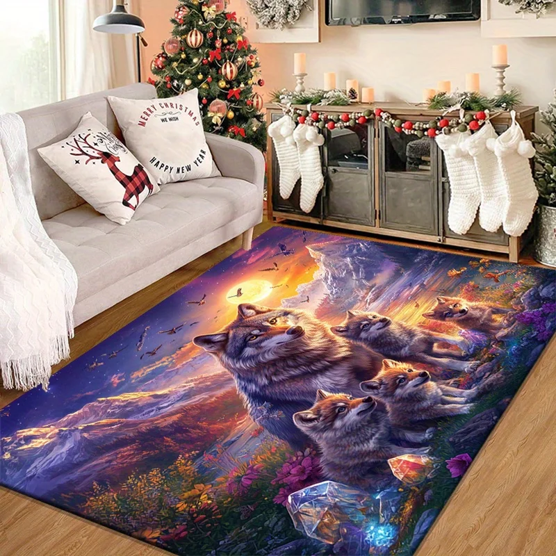 Wolf Pack Sunset Rug for Adventure Lovers - Fantasy Landscape Floor Mat, Wildlife Themed Home Decor Skid resistant carpet
Wolf Pack Sunset Rug for Adventure Lovers - Fantasy Landscape Floor Mat, Wildlife Themed Home Decor Skid resistant carpet