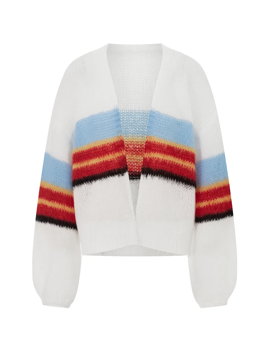 Women Open Front Sweaters Casual Lightweight Stripe Print Long Sleeves Knit Cardigans Warm Fall Knitwear for Streetwear
Women Open Front Sweaters Casual Lightweight Stripe Print Long Sleeves Knit Cardigans Warm Fall Knitwear for Streetwear