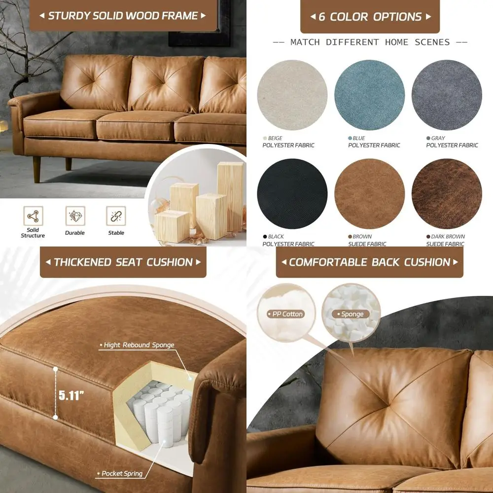 72 3-Seat Deep Sofa in Light Brown for Living Room and Bedroom
72 3-Seat Deep Sofa in Light Brown for Living Room and Bedroom