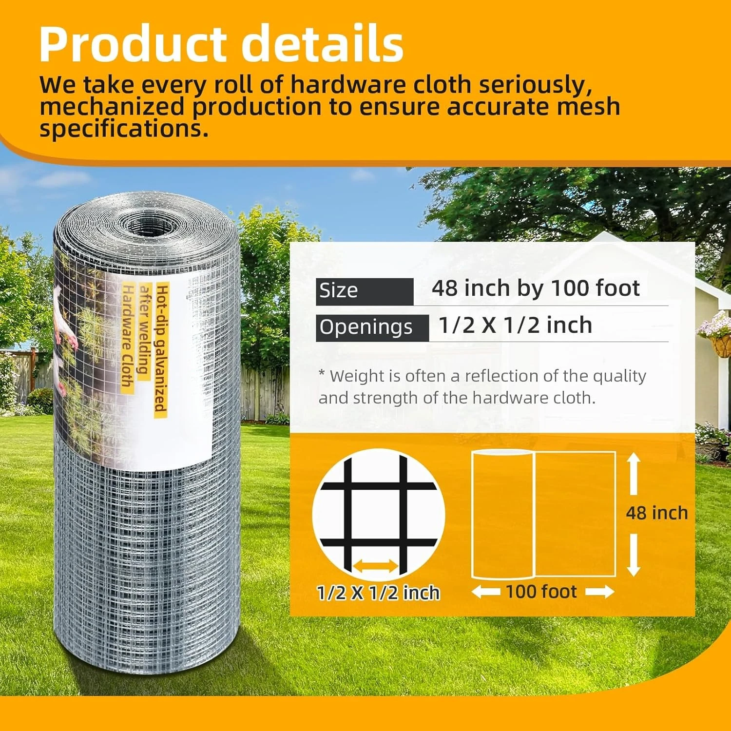 Аппаратная ткань размером 48 x 100 футов, 1/2-дюймовая ограждение из куриной проволоки, оцинкованная с горячей осадкой после сварки садовых растений
Аппаратная ткань размером 48 x 100 футов, 1/2-дюймовая ограждение из куриной проволоки, оцинкованная с горячей осадкой после сварки садовых растений