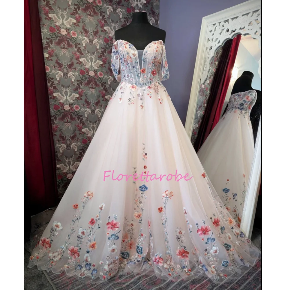 Customized Floral Lace Corset Wedding Gown Tulle Vestidos Sexy V-Neck Evening Dress A Line Off The Shoulder Customized Prom Dre
Customized Floral Lace Corset Wedding Gown Tulle Vestidos Sexy V-Neck Evening Dress A Line Off The Shoulder Customized Prom Dre