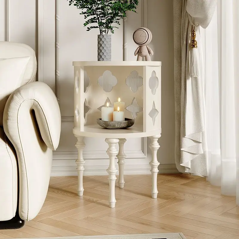 French cream wind floor-to-ceiling table, all solid wood, living room, white semi-round cabinet, bedroom, household small coffee
French cream wind floor-to-ceiling table, all solid wood, living room, white semi-round cabinet, bedroom, household small coffee