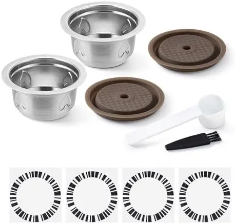 Reusable Coffee Pods for Nespresso Vertuo – 2-Pack, 7.7oz Stainless Steel Capsules with Lids & Tools
Reusable Coffee Pods for Nespresso Vertuo – 2-Pack, 7.7oz Stainless Steel Capsules with Lids & Tools