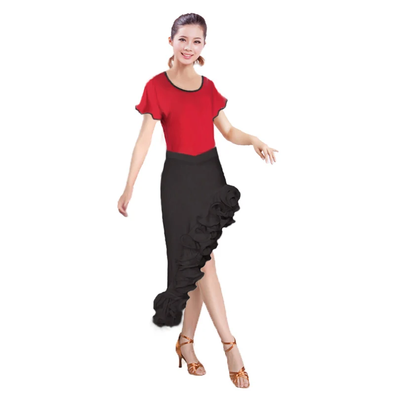 Latin dance practice skirt double layered ruffled edge fishbone voucher diagonal square dance skirt denim rumba samba
Latin dance practice skirt double layered ruffled edge fishbone voucher diagonal square dance skirt denim rumba samba