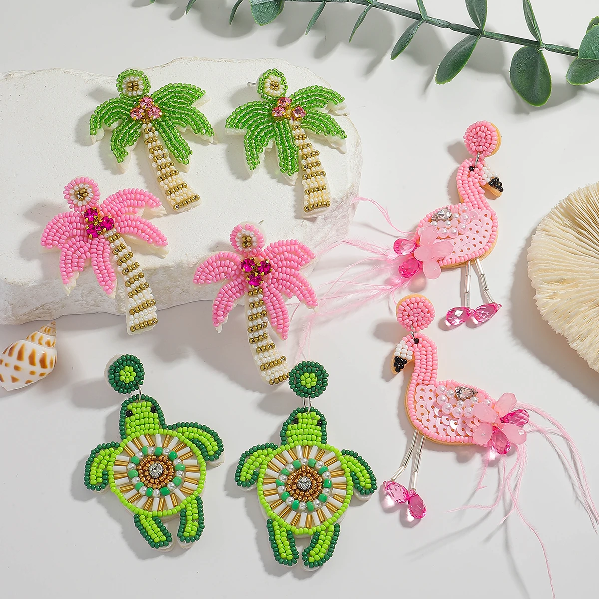 Summer Holiday Beach Fashion Earrings,Bohemia Handmade Seed Beads Coconut Tree Flamingo Turtle Charm Jewelry,Creative Accessory
Summer Holiday Beach Fashion Earrings,Bohemia Handmade Seed Beads Coconut Tree Flamingo Turtle Charm Jewelry,Creative Accessory