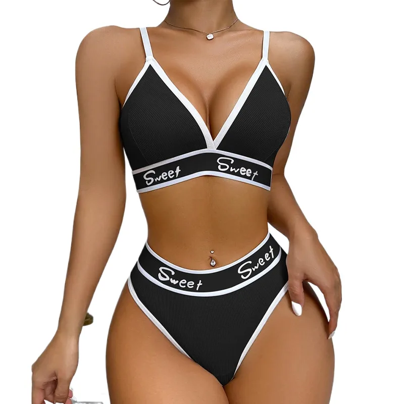 CINOON Women's Ribbed Triangle Bralette & Panty Set Adjustable Straps Wireless Comfortable Breathable Sexy Lingerie
CINOON Women's Ribbed Triangle Bralette & Panty Set Adjustable Straps Wireless Comfortable Breathable Sexy Lingerie