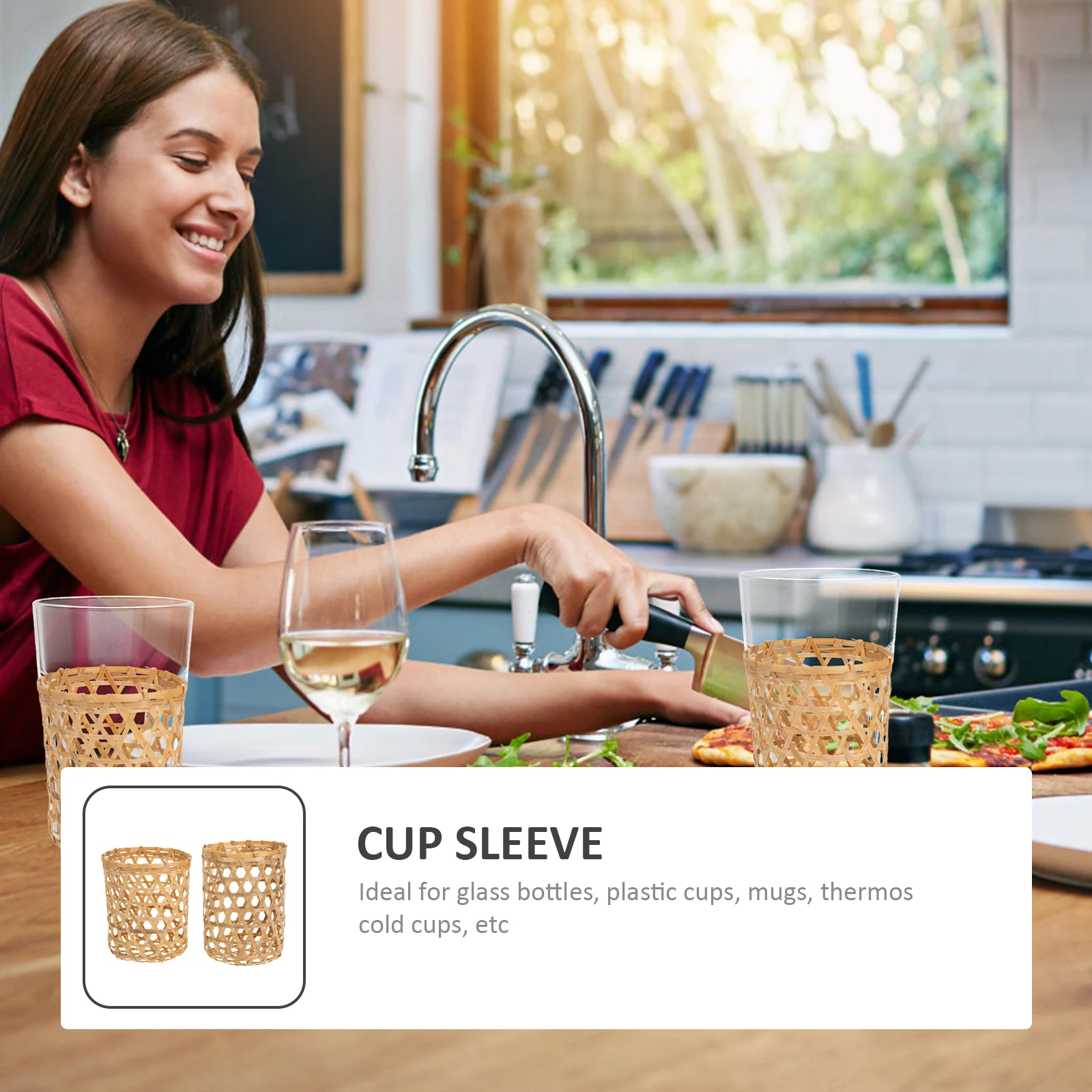 2Pcs Bamboo Woven Cup Sleeves Vases Water Culture Protective Case Weaving Cover Home Decor Glass Bottle Planter
2Pcs Bamboo Woven Cup Sleeves Vases Water Culture Protective Case Weaving Cover Home Decor Glass Bottle Planter