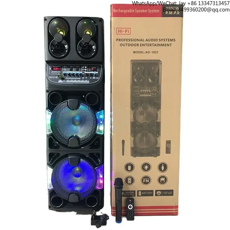 AO-1021 Super Bass Stereo Woofer Party Blue-tooth Speaker Wireless Mic RGB Light Active Stage HIFI Music Karaoke Speaker
AO-1021 Super Bass Stereo Woofer Party Blue-tooth Speaker Wireless Mic RGB Light Active Stage HIFI Music Karaoke Speaker