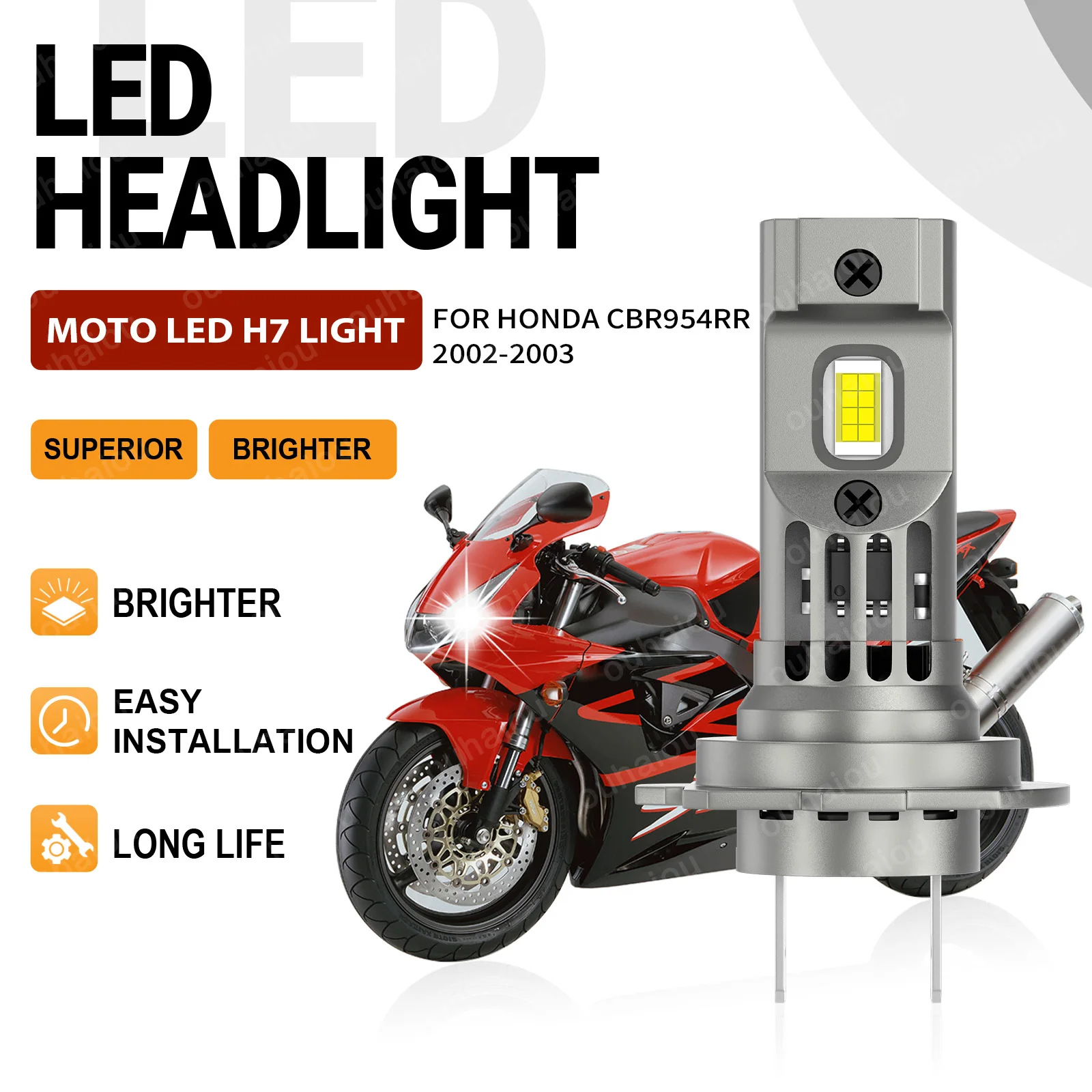 For Honda CBR954RR 2002 2003 1Pcs 15000LM H7 LED Headlight Bulbs Canbus No Error Hi/Lo Beam Motorbike Lamps 6000K White 12V
For Honda CBR954RR 2002 2003 1Pcs 15000LM H7 LED Headlight Bulbs Canbus No Error Hi/Lo Beam Motorbike Lamps 6000K White 12V