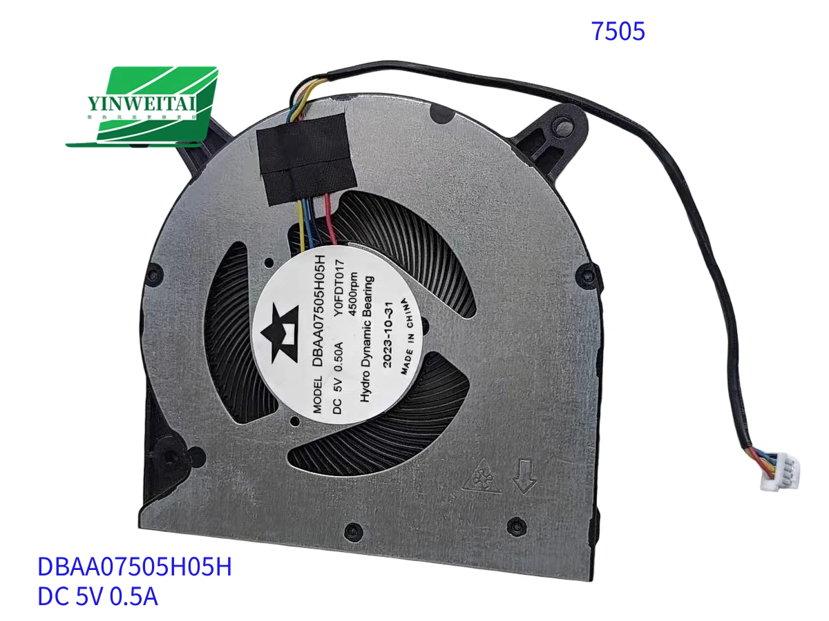 Laptop CPU Cooling Fan for BF07505H05FP 7505 DC5V 0.50A 4-Pin
Laptop CPU Cooling Fan for BF07505H05FP 7505 DC5V 0.50A 4-Pin