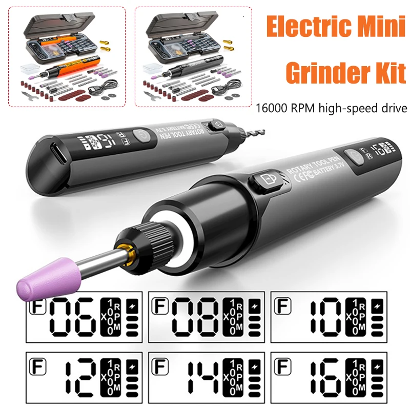 Mini USB Electric Grinder LED Display Electric Drill 6000-16000 RPM 6-speed Adjustable for Engraving Carving Milling Polishing
Mini USB Electric Grinder LED Display Electric Drill 6000-16000 RPM 6-speed Adjustable for Engraving Carving Milling Polishing