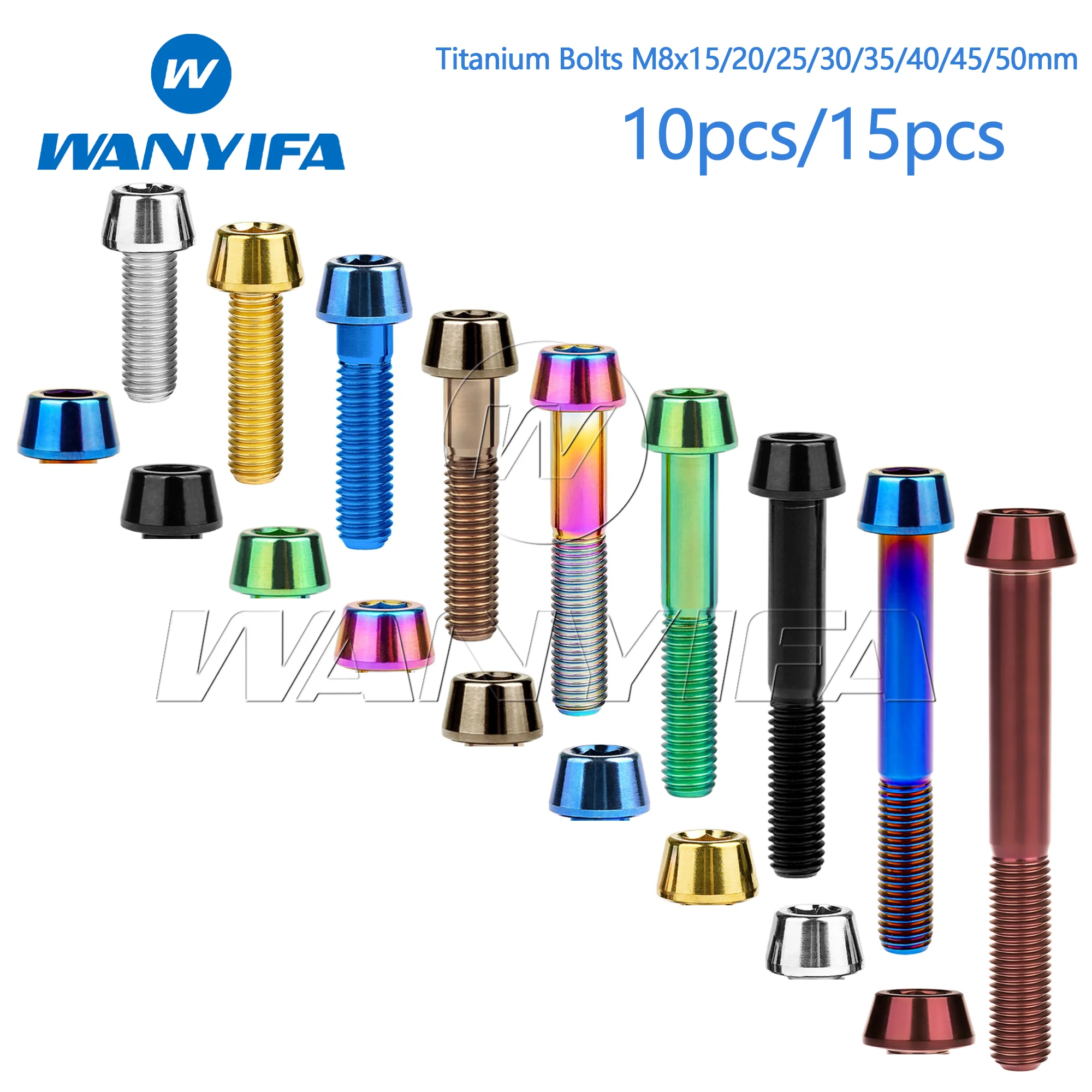 Wanyifa Titanium Bolts M8x15/20/25/30/35/40/45/50mm Allen Key Taper Screw for Bicycle Motorcycle Car Ti Fastener 10/15pcs
Wanyifa Titanium Bolts M8x15/20/25/30/35/40/45/50mm Allen Key Taper Screw for Bicycle Motorcycle Car Ti Fastener 10/15pcs
