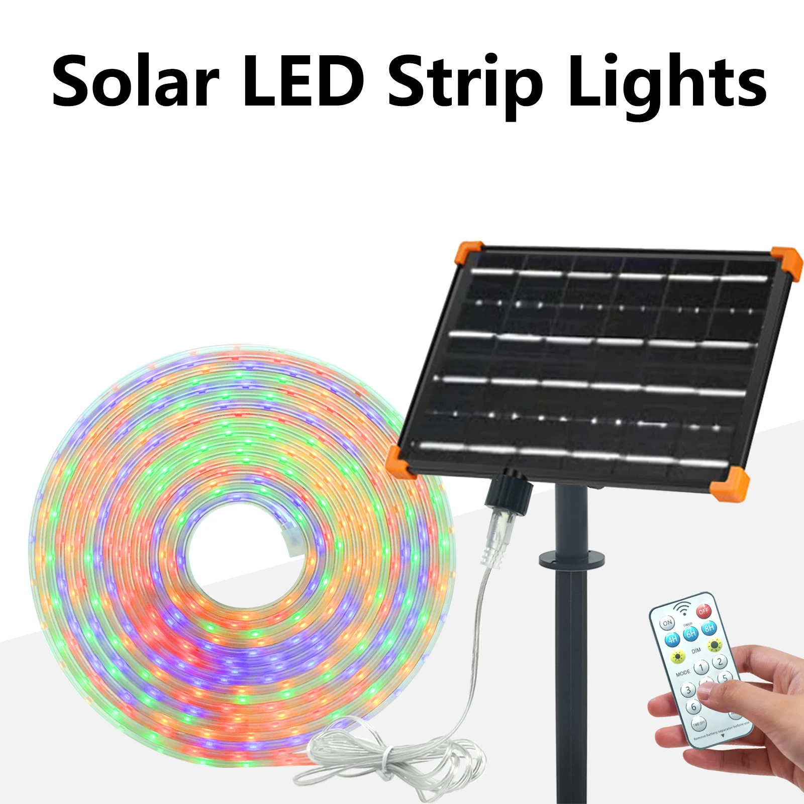 Solar RGB LED Strip 2835 64LEDs/m Flexible Tape 8 Modes Waterproof Outdoor Solar Lights with Remote for Garden Yard Decor Lamp
Solar RGB LED Strip 2835 64LEDs/m Flexible Tape 8 Modes Waterproof Outdoor Solar Lights with Remote for Garden Yard Decor Lamp