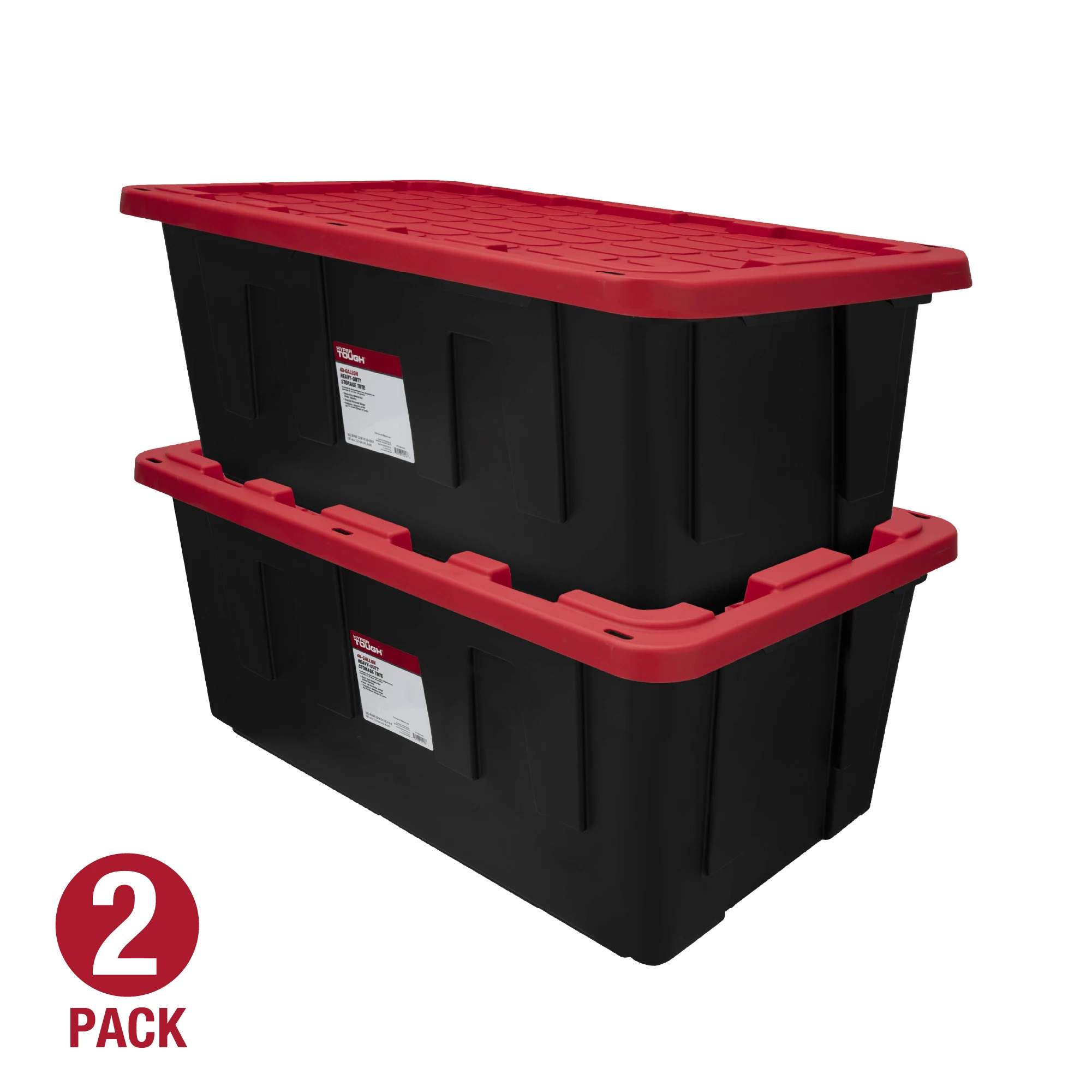 (Pack of 2) 40 Gallon Extra Large Storage Bin with Snap Lid, Black and Red, Heavy Duty Plastic Storage Container
(Pack of 2) 40 Gallon Extra Large Storage Bin with Snap Lid, Black and Red, Heavy Duty Plastic Storage Container