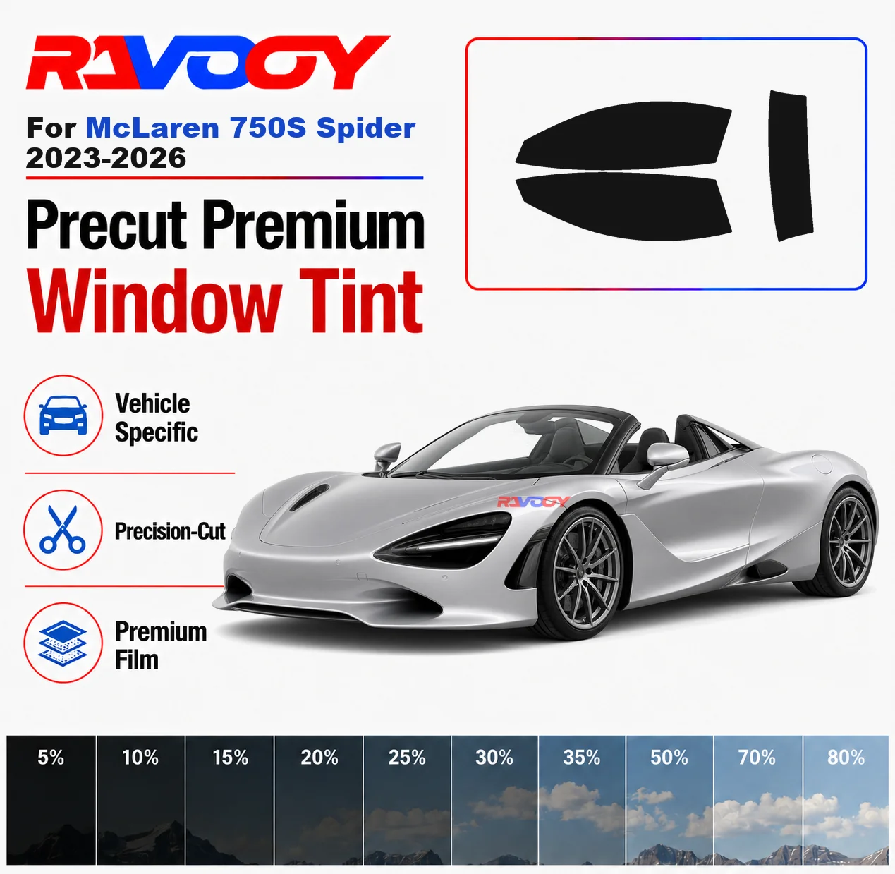Premium Precut Window Tint Kit Front Rear Windows Rear Windshield For McLaren 750S Spider 2023-2026 Car Solar Nano Ceramic Film
Premium Precut Window Tint Kit Front Rear Windows Rear Windshield For McLaren 750S Spider 2023-2026 Car Solar Nano Ceramic Film