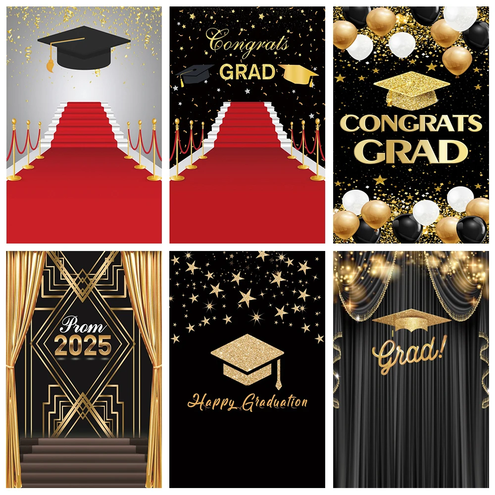 Class of 2025 Graduation Photography Background Red Carpet Bachelor Caps Black Gold Glitter Congrats Grad Party Decor Backdrops
Class of 2025 Graduation Photography Background Red Carpet Bachelor Caps Black Gold Glitter Congrats Grad Party Decor Backdrops