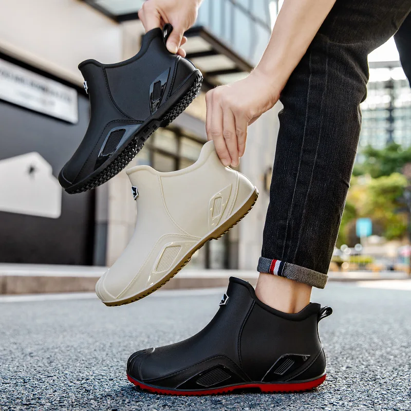 Men's Fashionable Waterproof Short Rain Boots Kitchen Workwear Anti-slip Fishing Boots Durable Rubber Men's Water Shoes
Men's Fashionable Waterproof Short Rain Boots Kitchen Workwear Anti-slip Fishing Boots Durable Rubber Men's Water Shoes