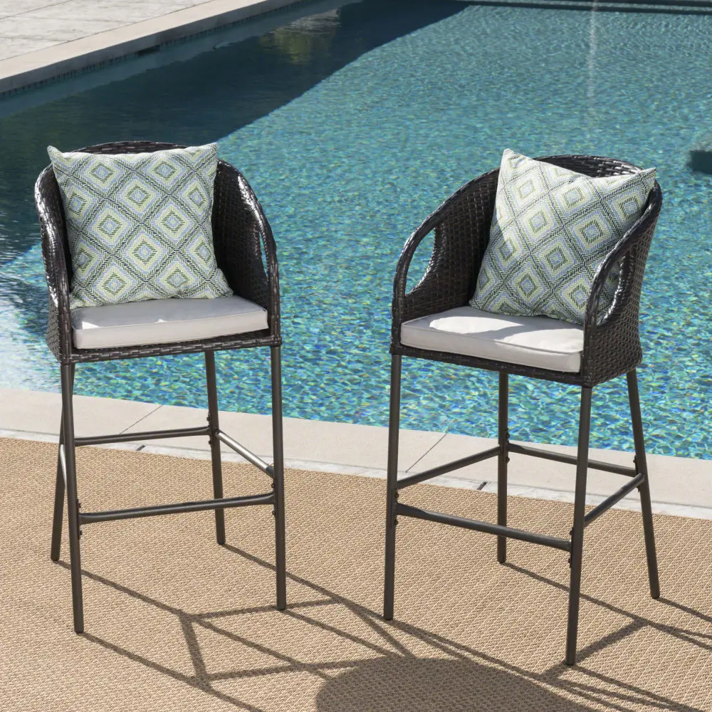 YQXH Outdoor 31" PE Rattan Barstools with Waterproof Cushions, Set of 2, Multibrown
YQXH Outdoor 31" PE Rattan Barstools with Waterproof Cushions, Set of 2, Multibrown