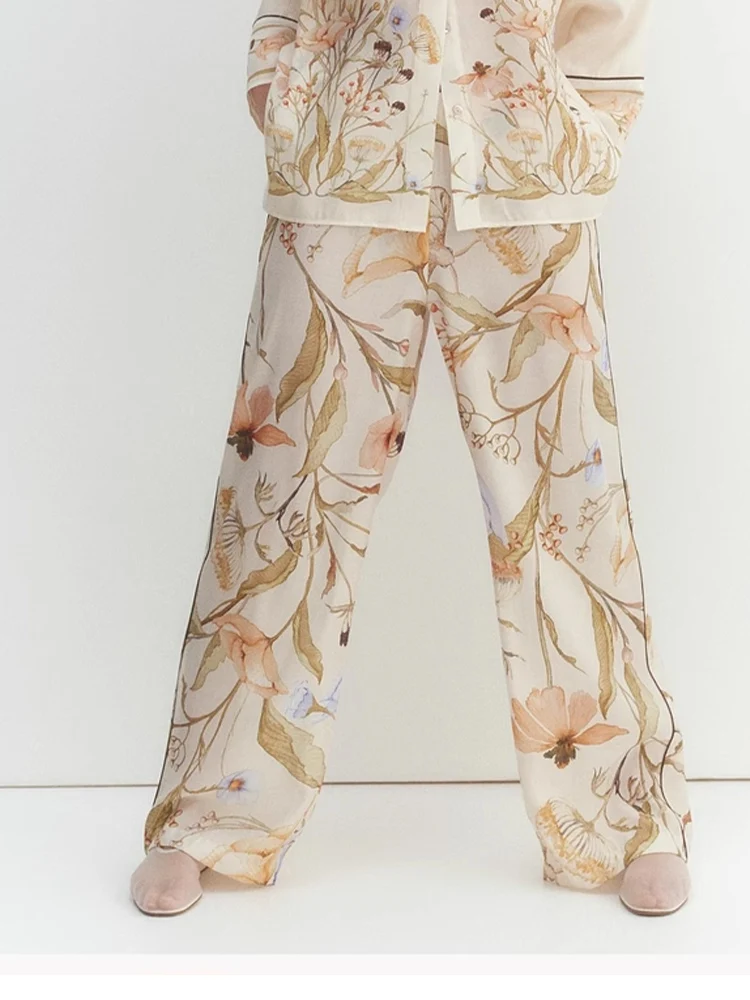 European and American style spring new women's clothing versatile long-sleeved floral pattern shirt high waist trousers
European and American style spring new women's clothing versatile long-sleeved floral pattern shirt high waist trousers