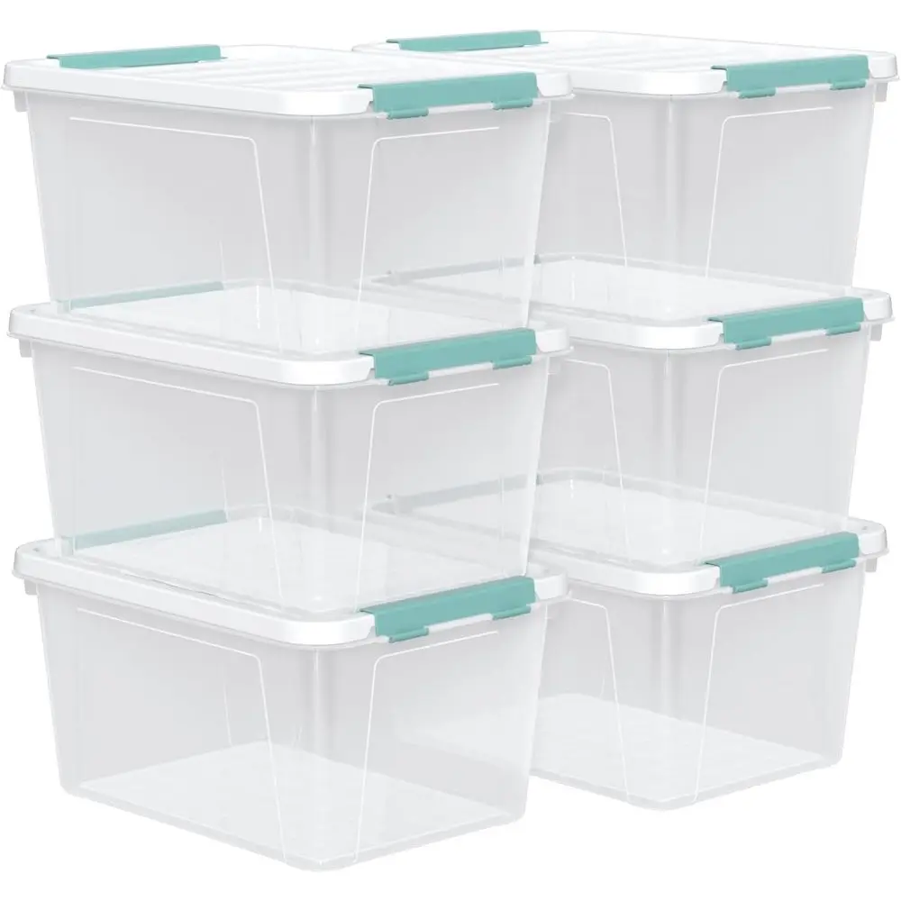 6-Pack Clear Plastic Storage Bins with Lids, 20 Quart Capacity
6-Pack Clear Plastic Storage Bins with Lids, 20 Quart Capacity