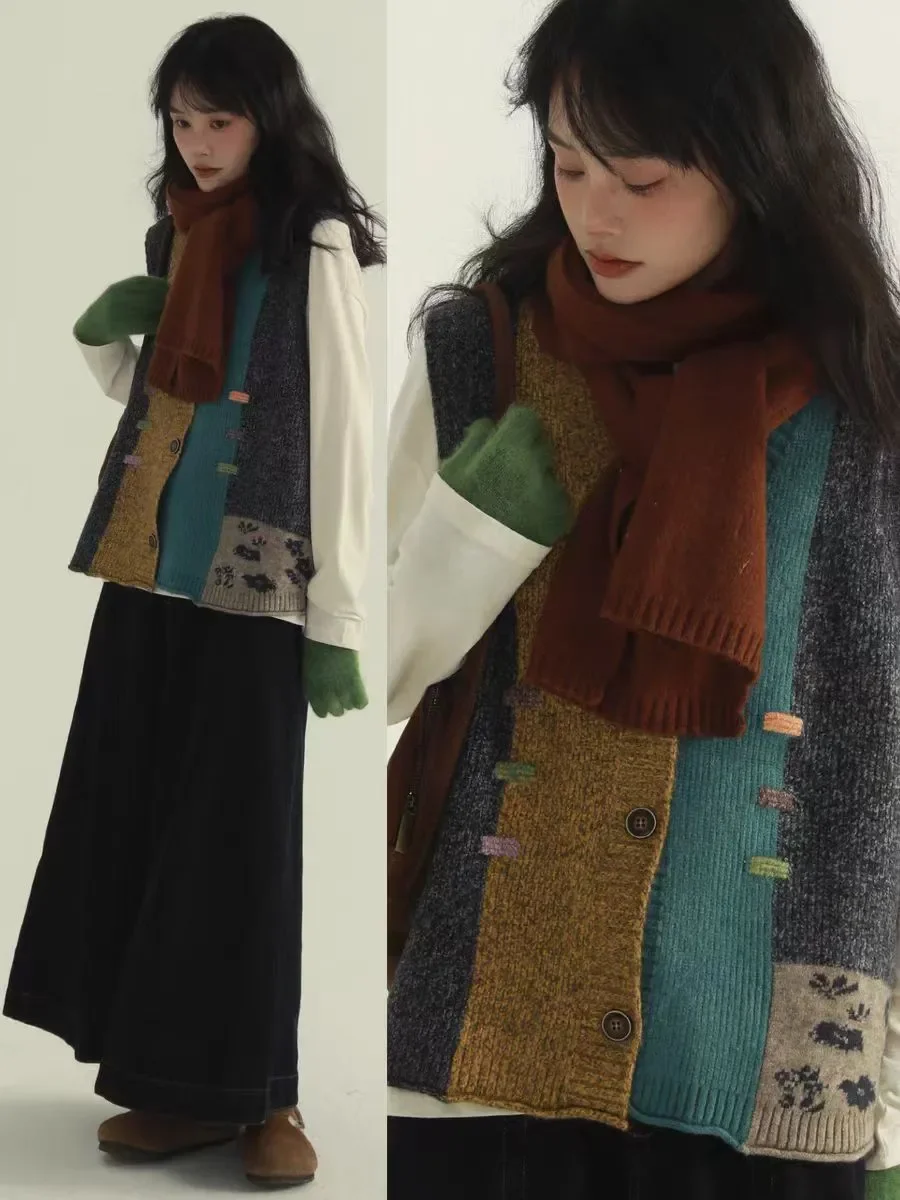 Sweet Knit Vest Spring Autumn New Women Kawaii Coat V-neck Harajuku Patchwork Aesthetic Waistcoat Sleeveless Jacket Y2k Tops
Sweet Knit Vest Spring Autumn New Women Kawaii Coat V-neck Harajuku Patchwork Aesthetic Waistcoat Sleeveless Jacket Y2k Tops