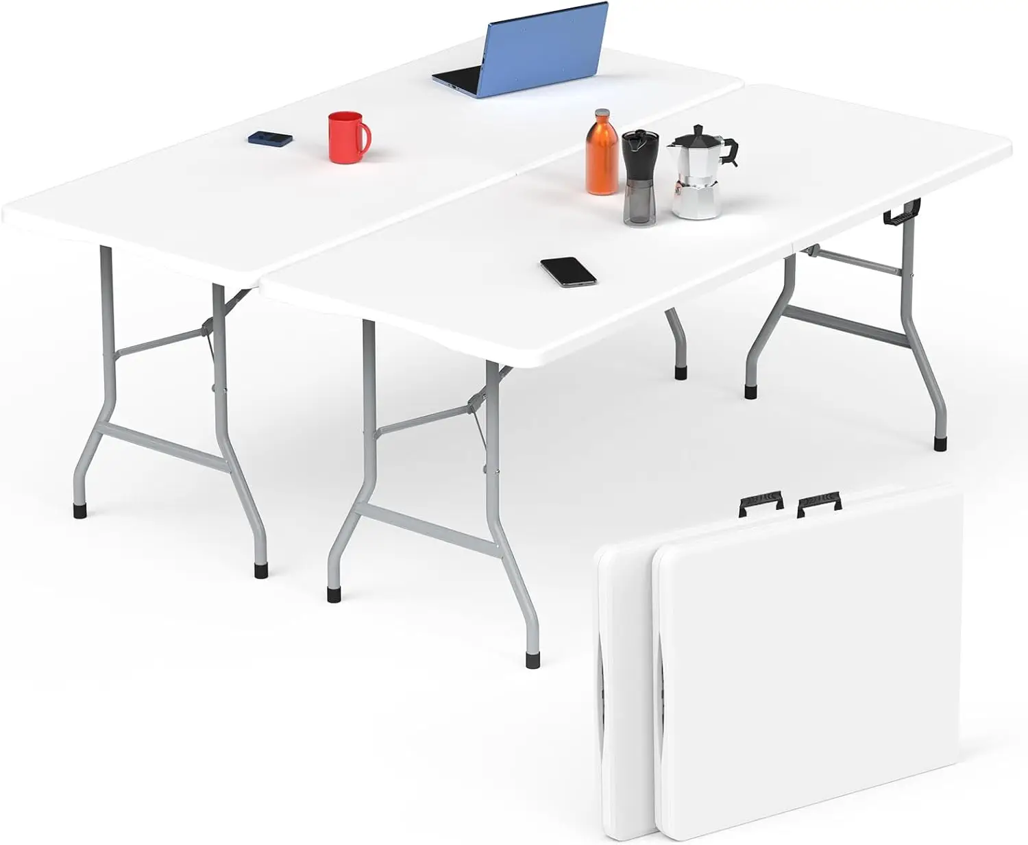 6 ft Portable Folding Table with Handle & Locks, Foldable Plastic Dining Table for Indoor/Outdoor Picnics Parties
6 ft Portable Folding Table with Handle & Locks, Foldable Plastic Dining Table for Indoor/Outdoor Picnics Parties