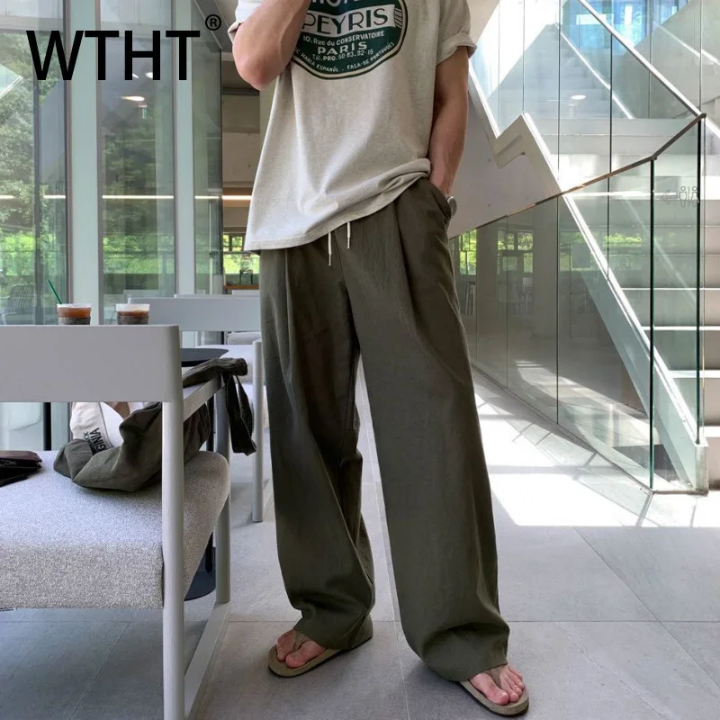 WTHT Vintage 2025 Summer Men's Drawing Solid Color Korean Style Pants Fashion Elastic High Waist Straight Trousers Male 2A0643
WTHT Vintage 2025 Summer Men's Drawing Solid Color Korean Style Pants Fashion Elastic High Waist Straight Trousers Male 2A0643