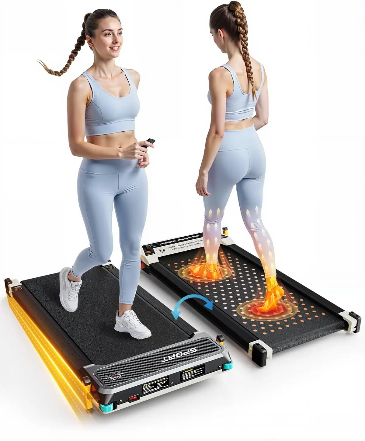 Versatile Walking Pad Treadmill with Incline - Dual-Sided Under Desk Treadmill with Foot Massage,2 in 1 Walking Machine for Home
Versatile Walking Pad Treadmill with Incline - Dual-Sided Under Desk Treadmill with Foot Massage,2 in 1 Walking Machine for Home